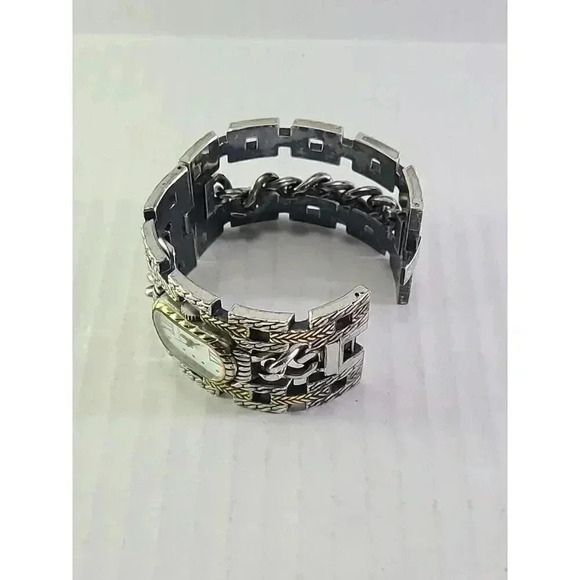 Womens Chicos 37mm Wide Hinged Bangle Watch Gold & Silver Tone New Battery - Picture 4 of 7